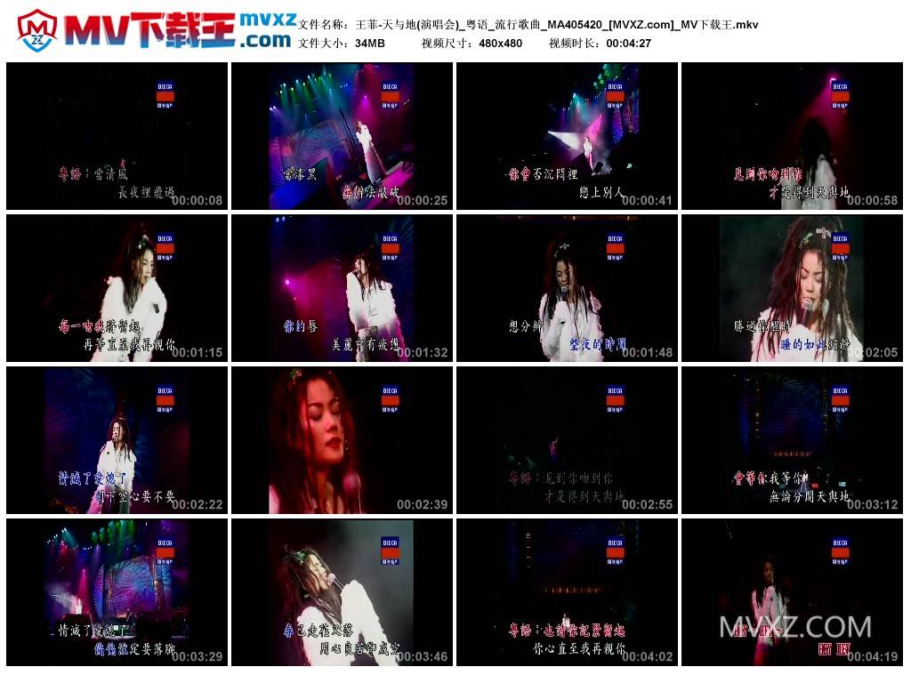 王菲-天与地(演唱会)_粤语_流行歌曲_MA405420